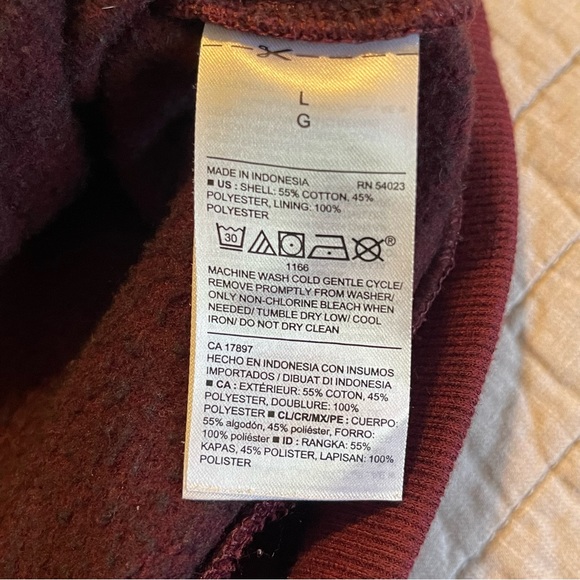 Old Navy Women's Sherpa Lined Hoodie Raisin Arizona Size Large 647497-09 - Picture 6 of 8